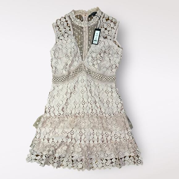 Romeo & Juliet Couture NWT Crochet Mesh Mini‎ Dress Dusty Pink Size M - Picture 1 of 10
